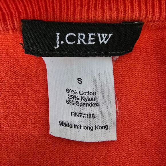 J. Crew Jackie Cardigan Sweater Women S Cotton Blend Orange Pearl Button down - Picture 12 of 13